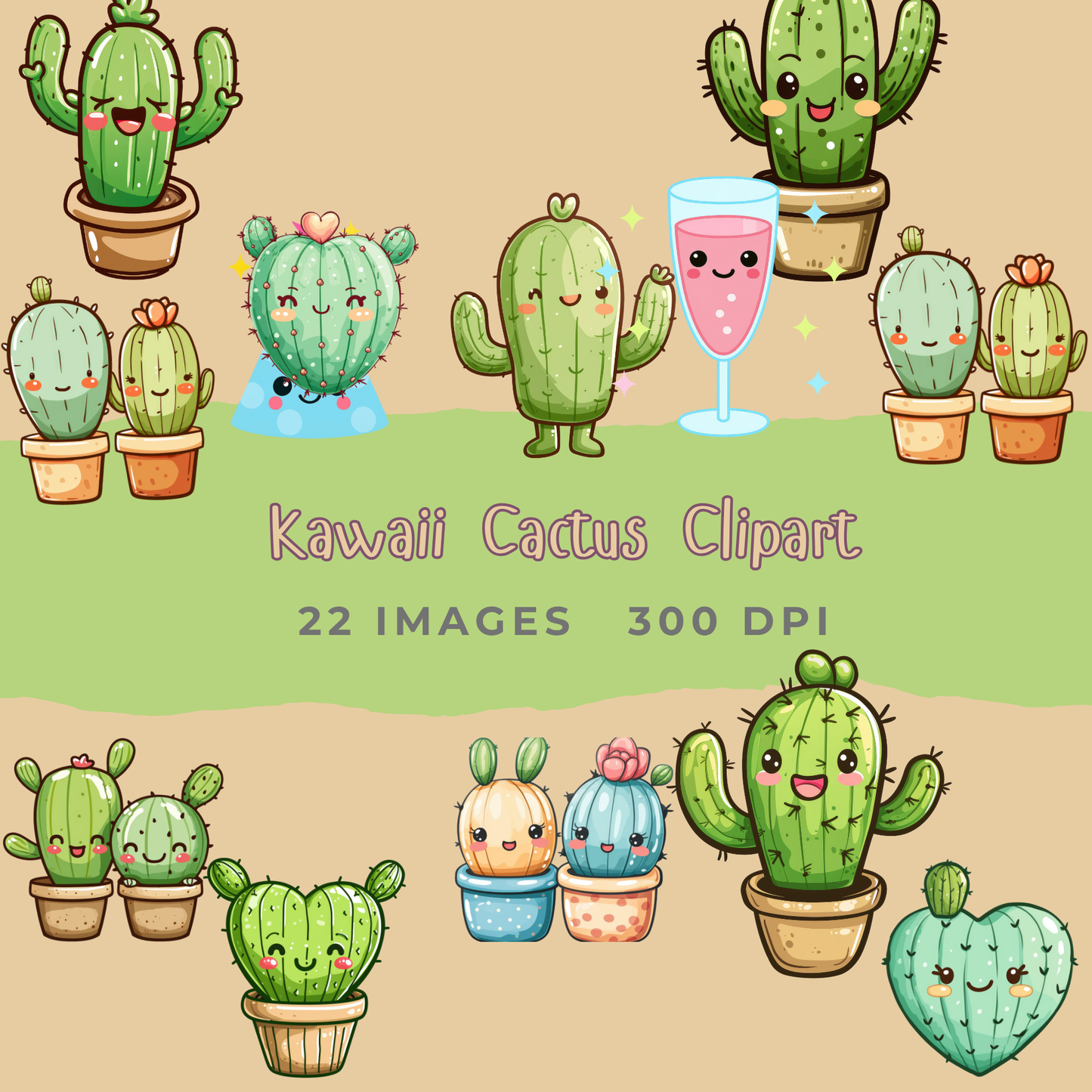 kawaii cactus clipart