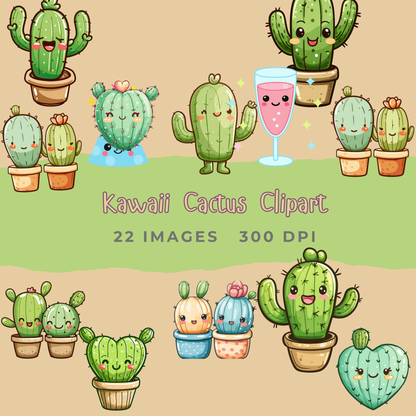 kawaii cactus clipart