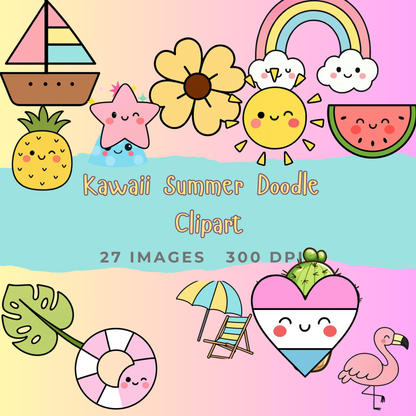 kawaii summer clipart