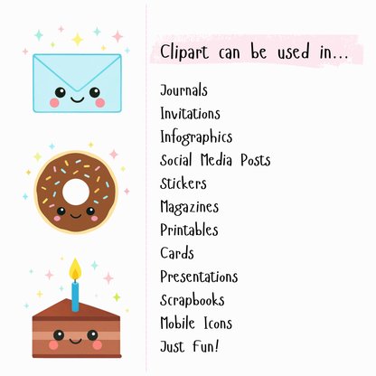 kawaii birthday clipart