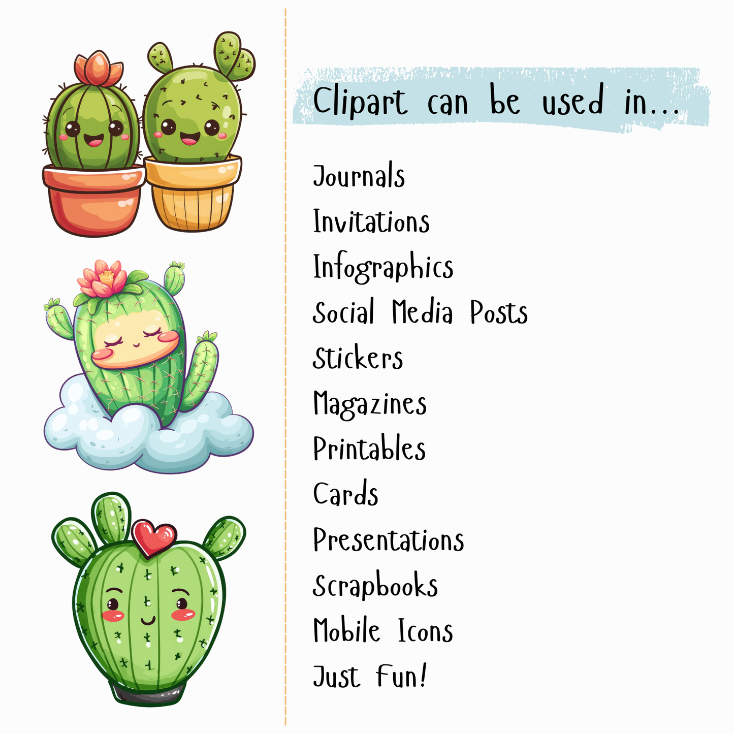 kawaii cactus clipart