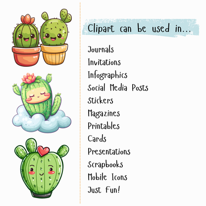 kawaii cactus clipart
