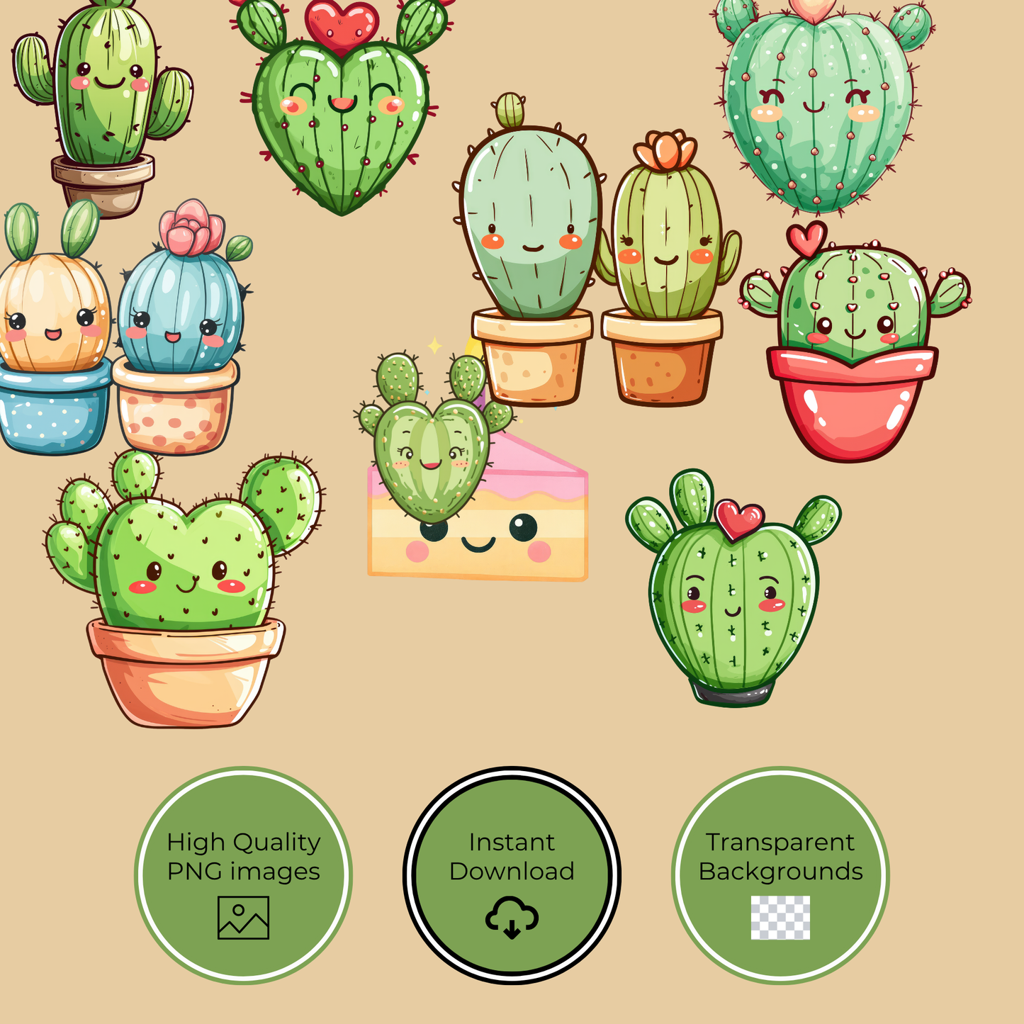 kawaii cactus clipart