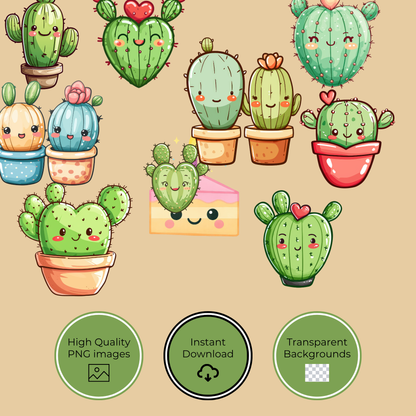 kawaii cactus clipart