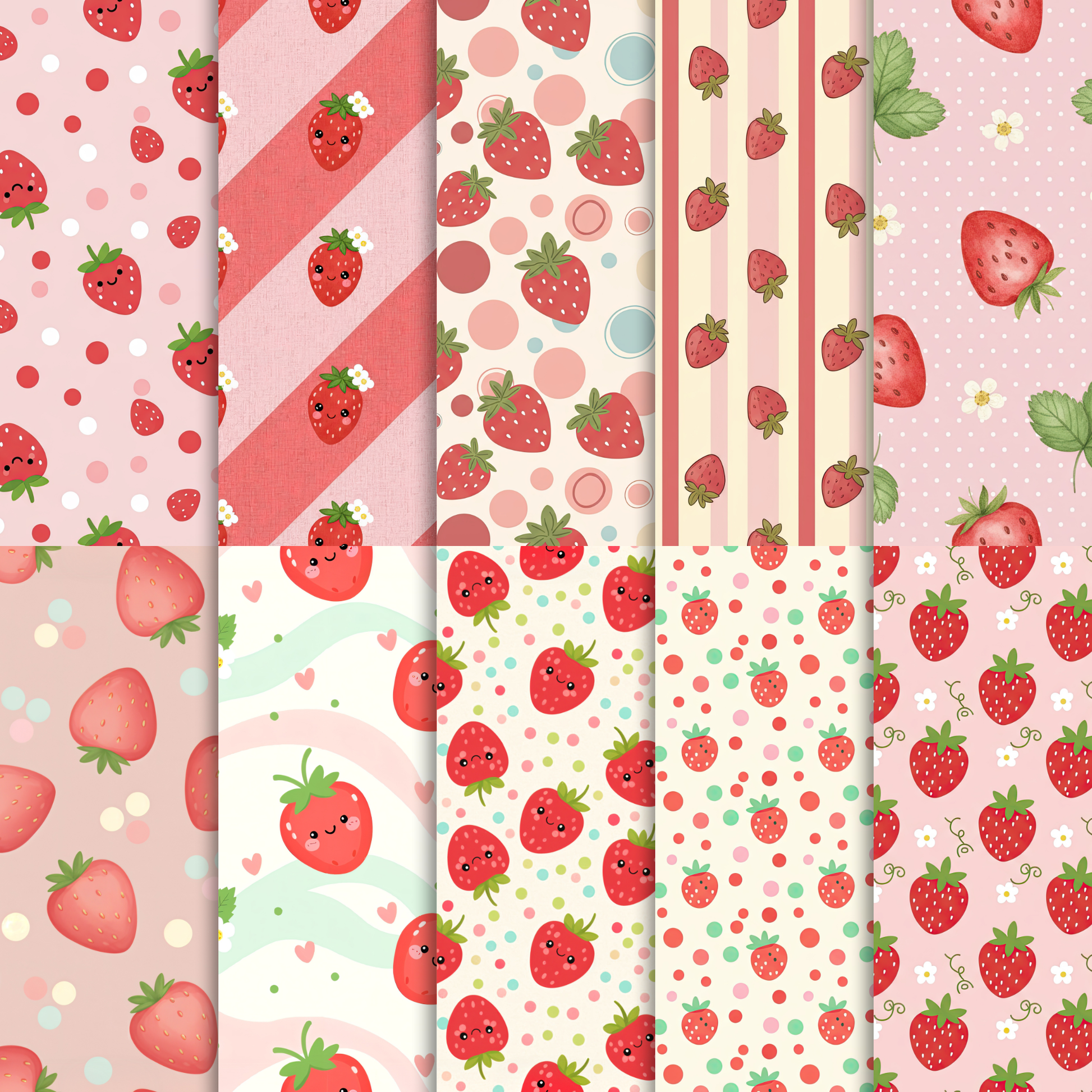 Cute Strawberry Seamless Pattern